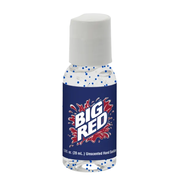 1 oz Single Color Moisture Bead Sanitizer in Clear Round Bottle