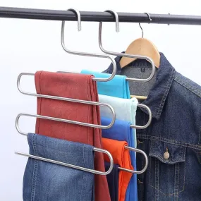 5-Layer Stainless Steel Pant Hanger for Enhanced Closet Organization