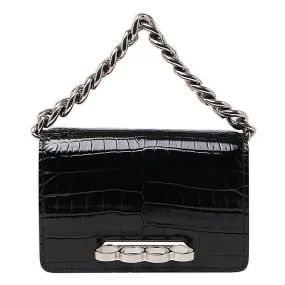 Alexander McQueen Embossed Four Ring Shoulder Bag