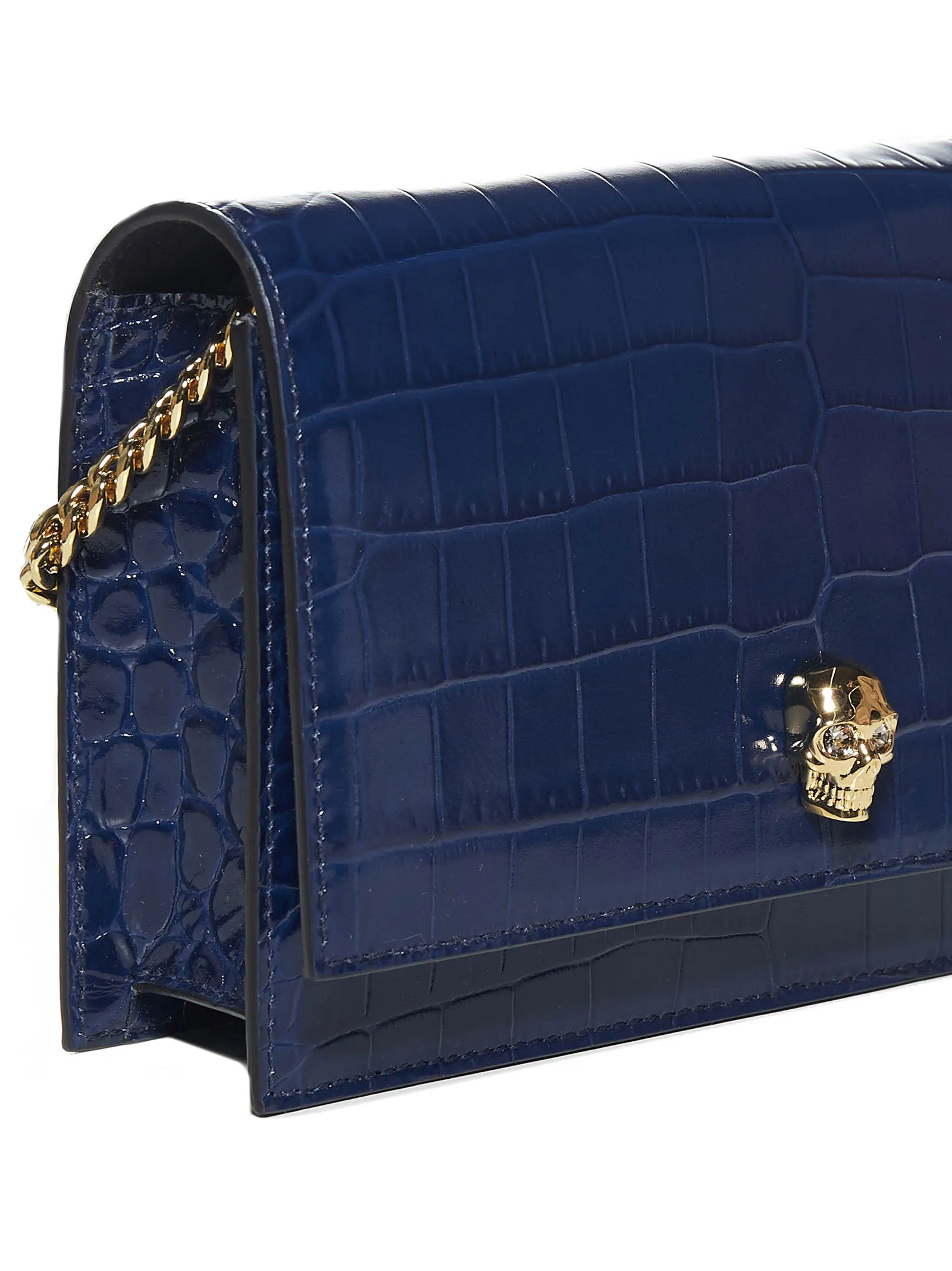 Alexander McQueen Small Skull Embossed Shoulder Bag