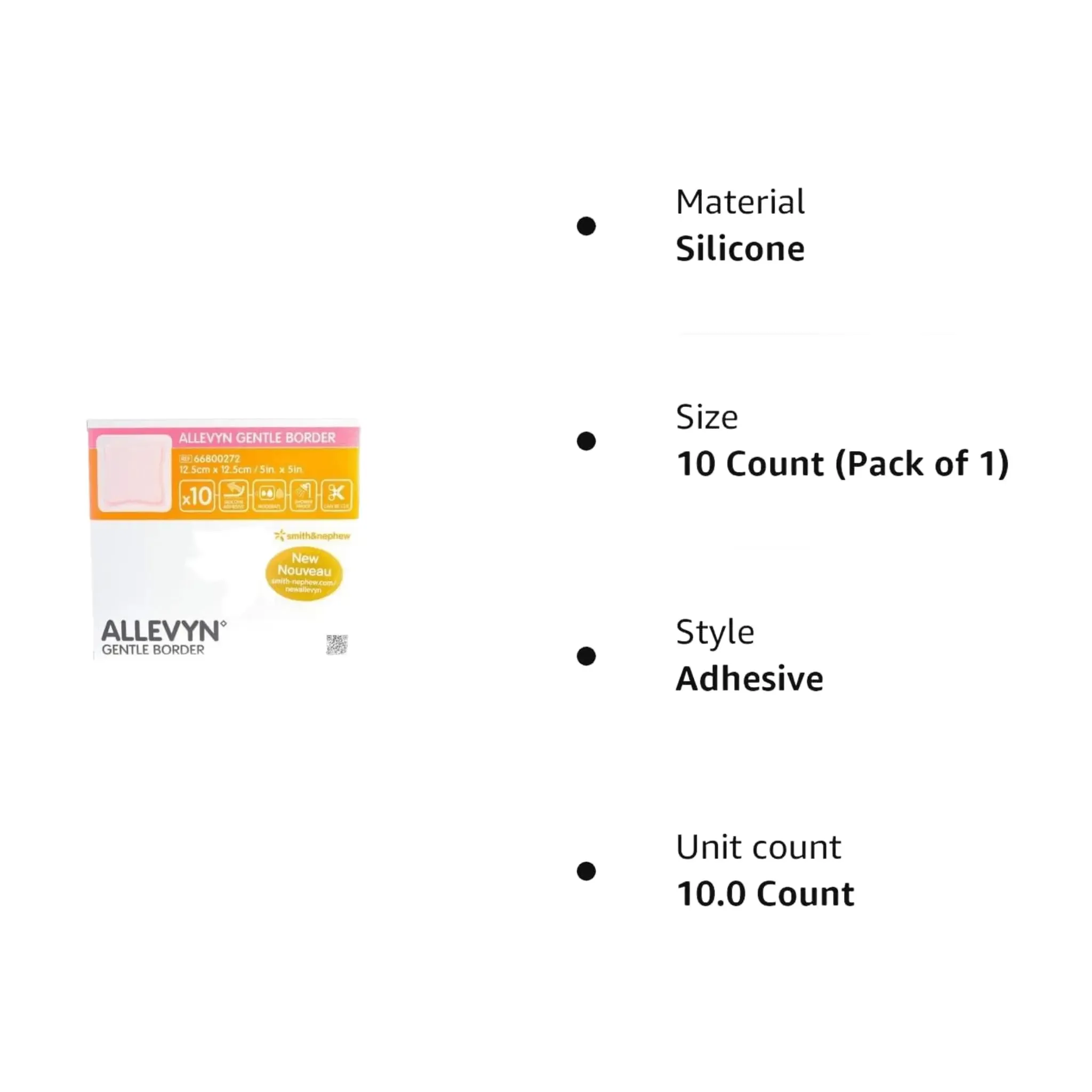 Allevyn Gentle Border 12.5cm x 12.5cm Adhesive Foam 10 Dressing