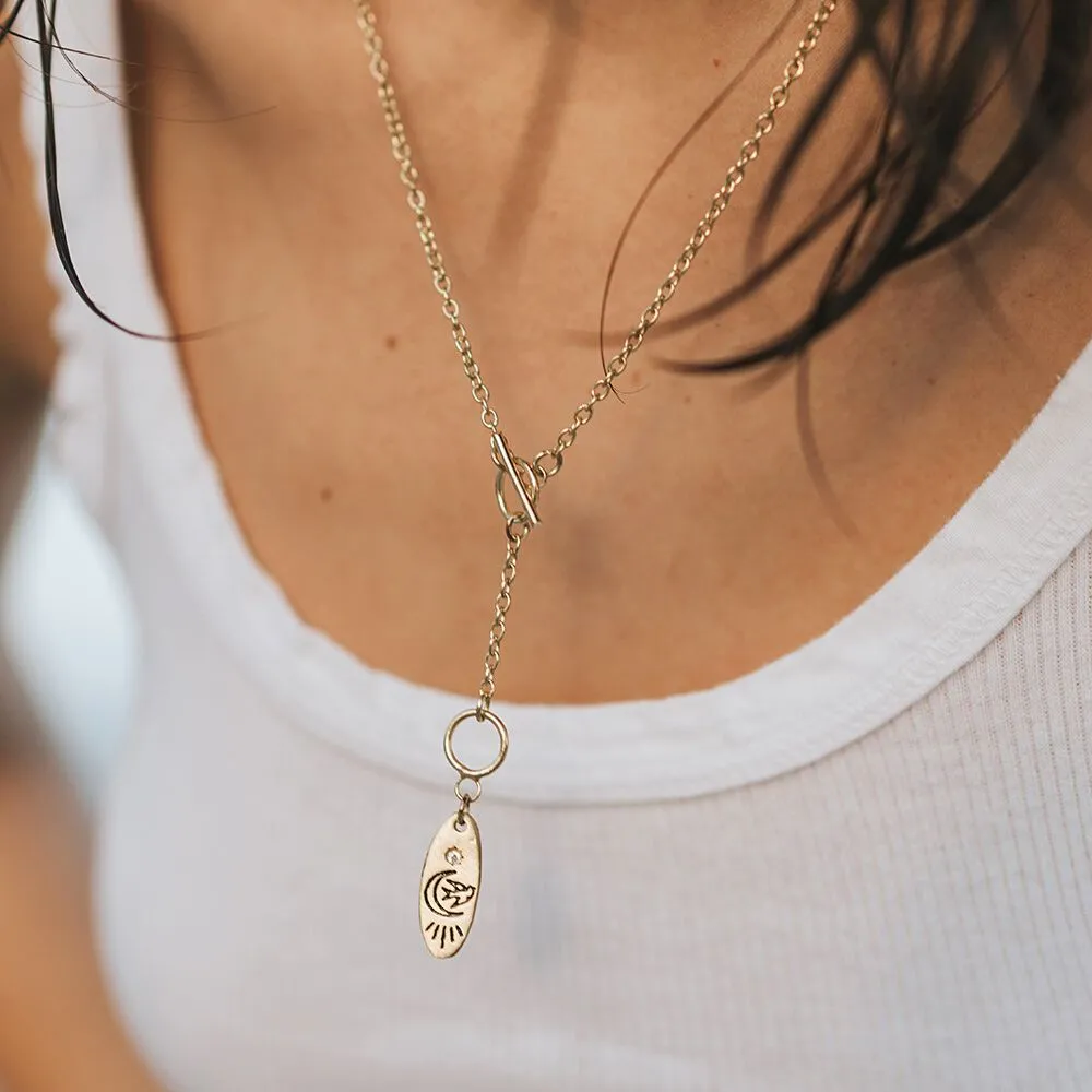 Charm Drop Lariat Necklace - Bird