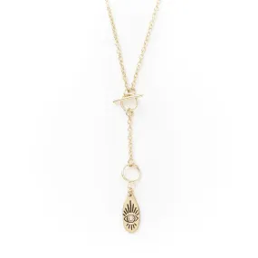 Charm Drop Lariat Necklace - Evil Eye