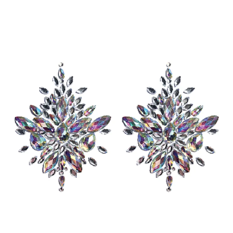 Crystal Icicle Nipple Pasties in Frozen Silver