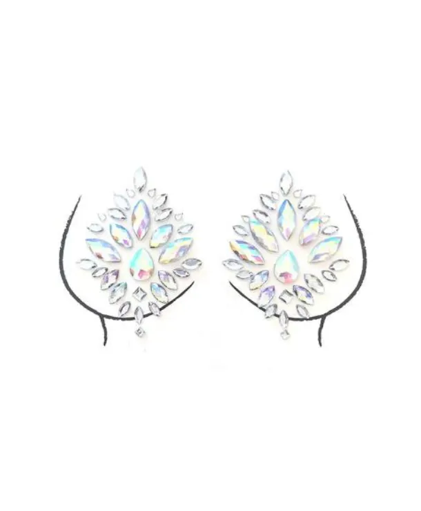 Crystal Icicle Nipple Pasties in Star Dust