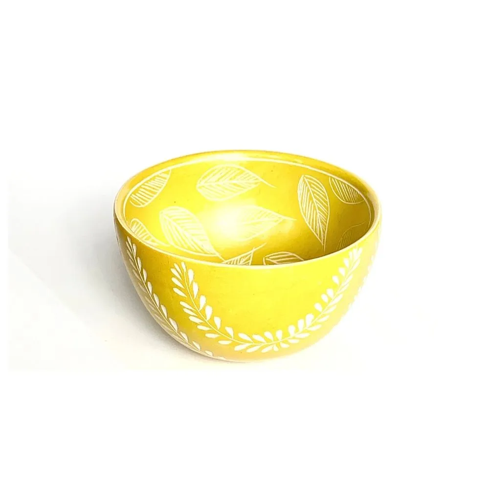 Double Pattern Soapstone Small Bowl - Pick your Color