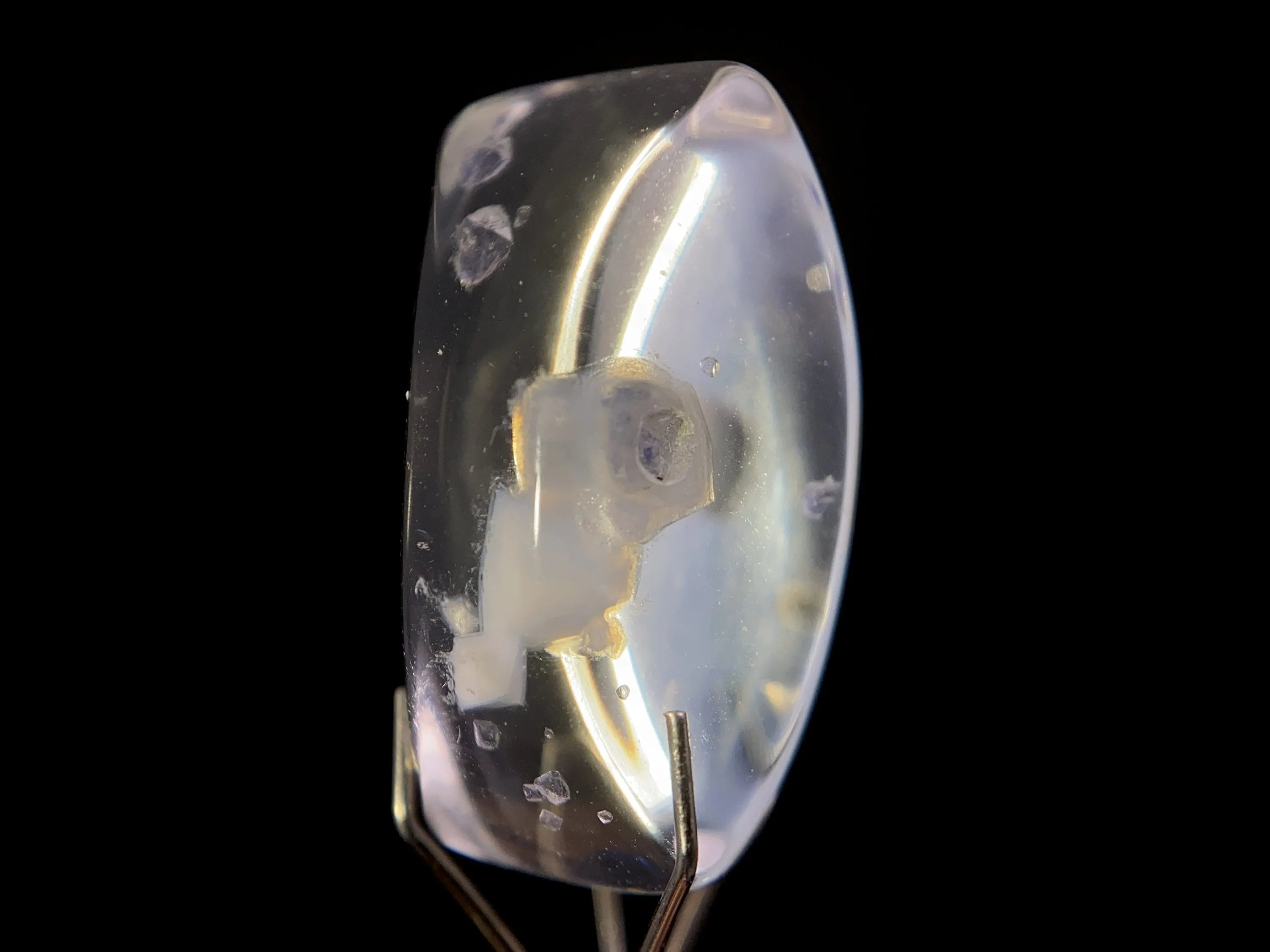 FLUORITE in Clear QUARTZ, Crystal Cabochon - Rare, Gemstones, Jewelry Making, Crystals, 47445