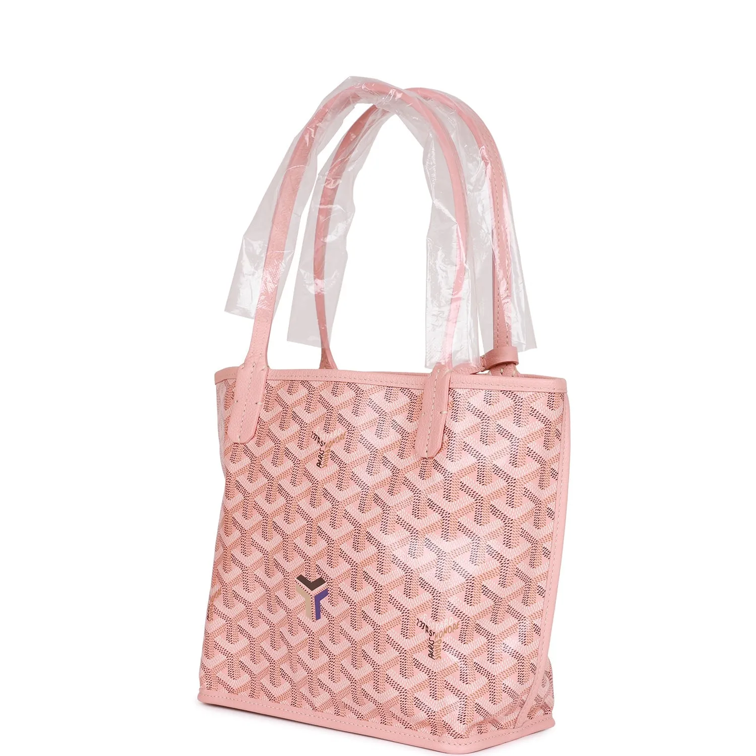 Goyard Goyardine Rose Pink Anjou Mini Reversible Tote Bag Silver Hardware