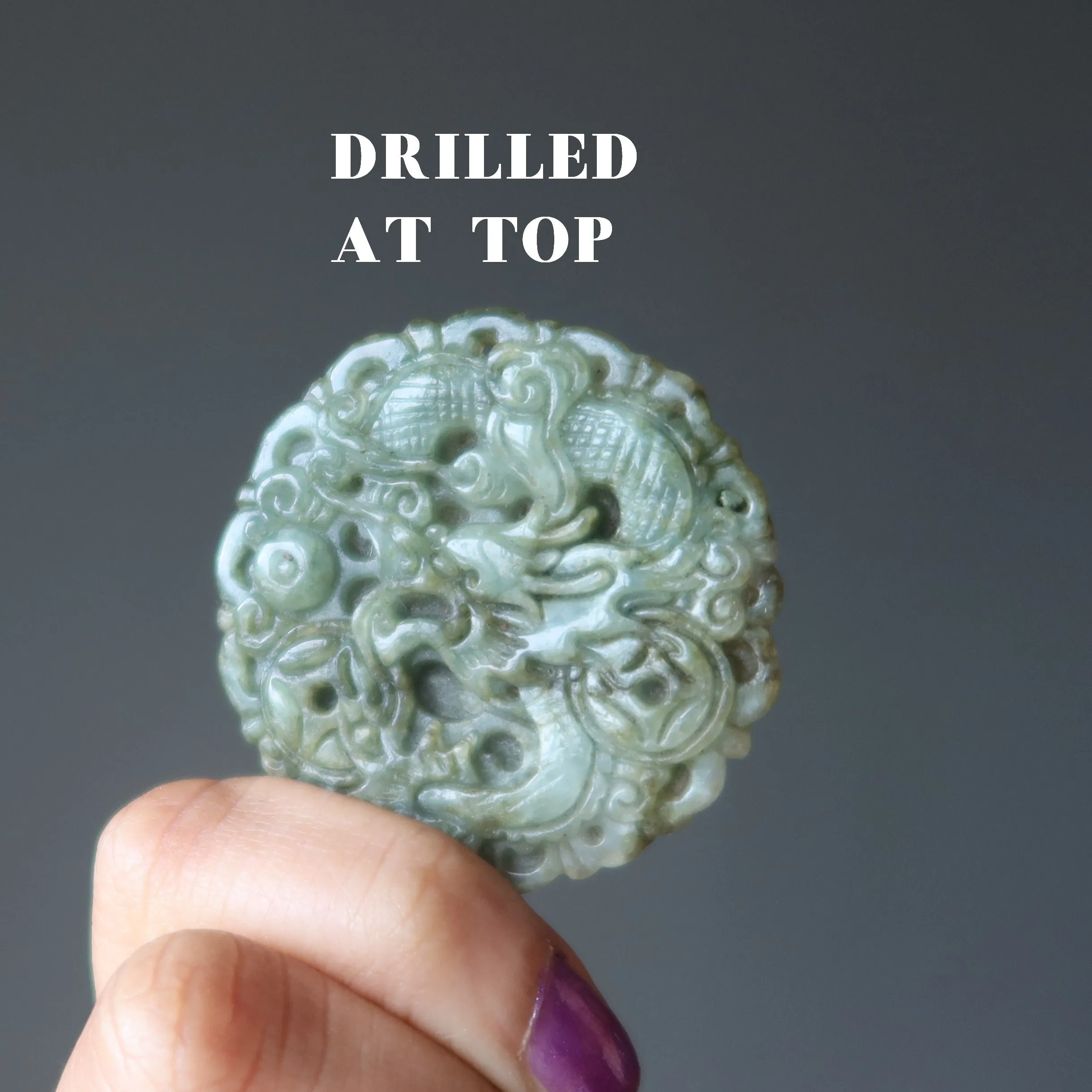 Jade Amulet Money Dragon Rich Beyond Reality Green Coin Pendant