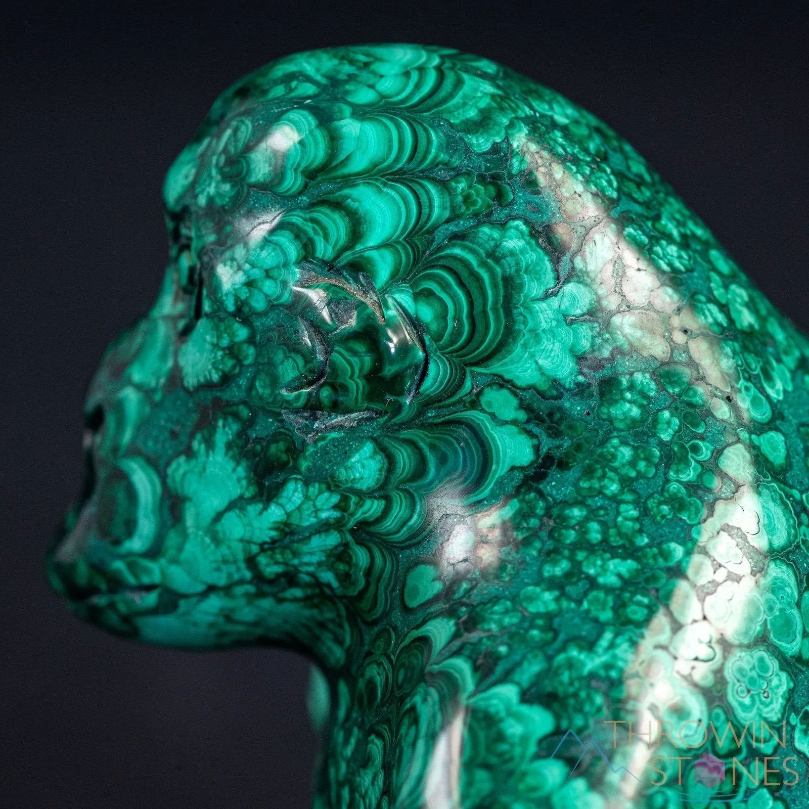 MALACHITE Gorilla, Stone Carving, Large - Hand Carved, Housewarming Gift, Home Decor, Healing Crystals and Stones, 39727