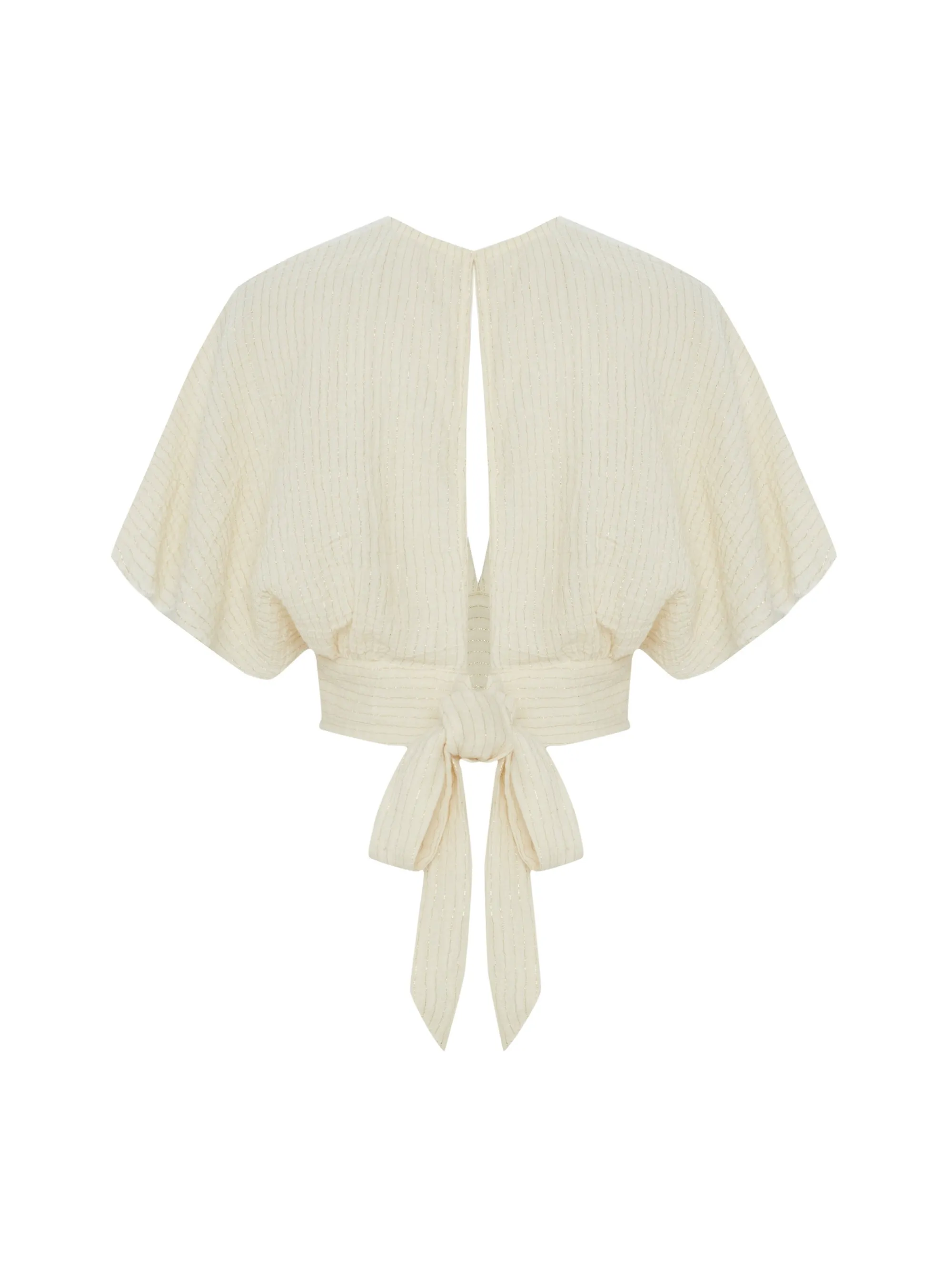 Mare Top - Natural with Gold Stripes