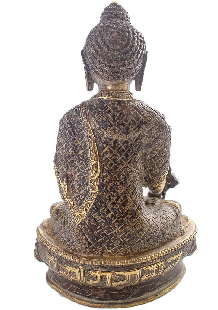Medicine Buddha on a Lotus Healing Statue
