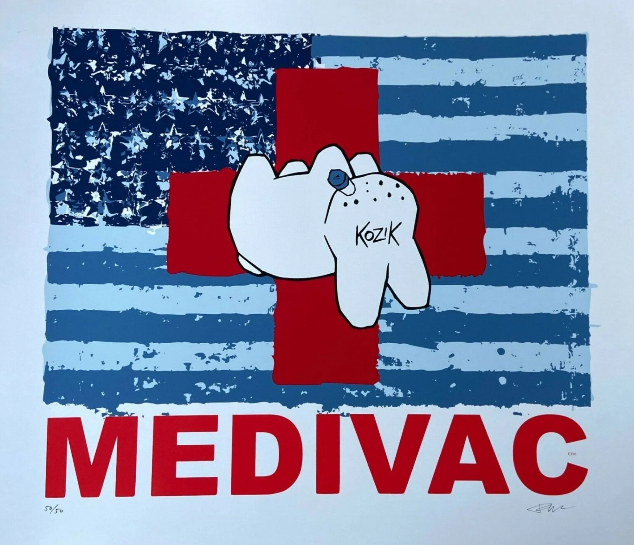 Medivac Red Silkscreen Print by Frank Kozik