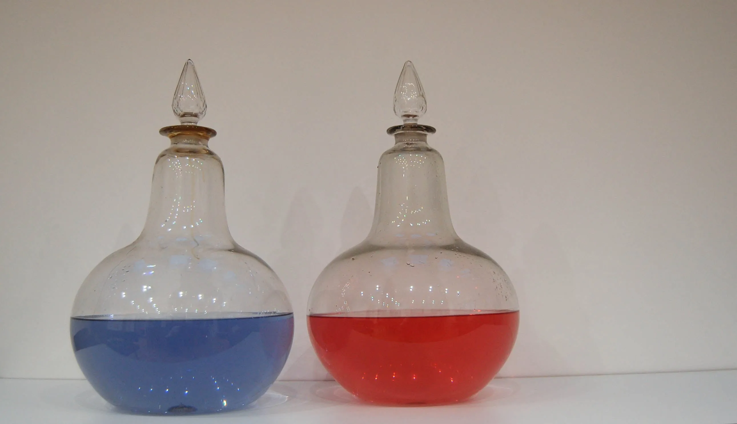 Pair of Victorian Blown Glass Chemist Carboys or Apothecary Jars