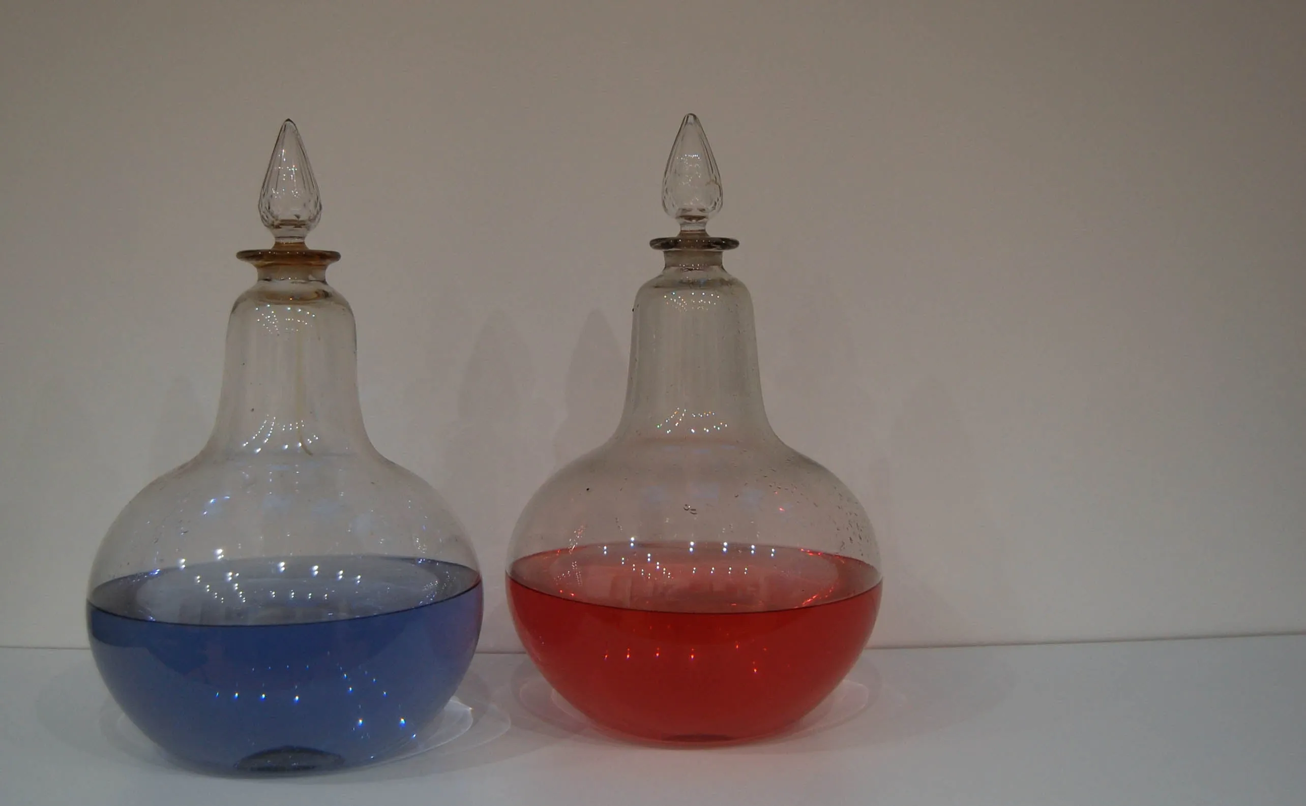 Pair of Victorian Blown Glass Chemist Carboys or Apothecary Jars