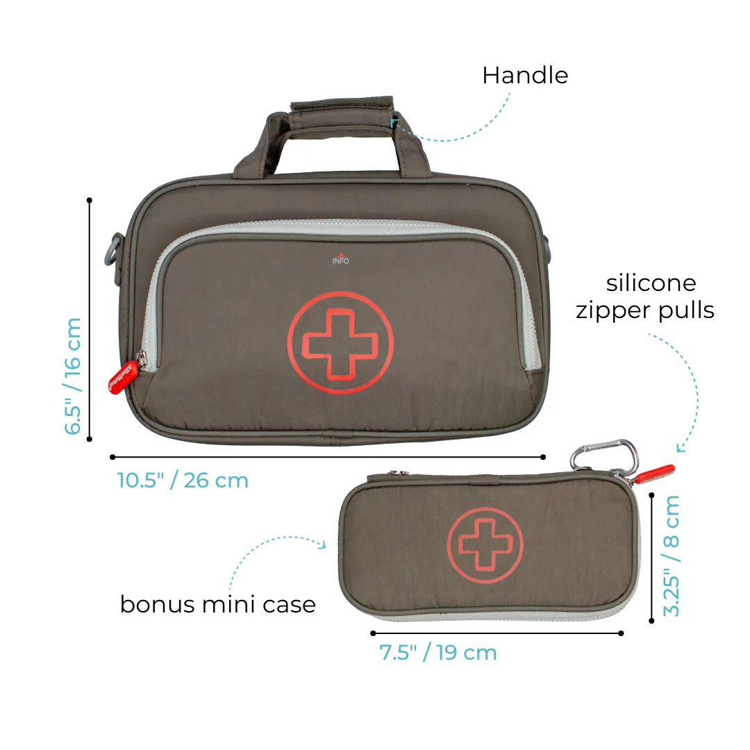 "Parker" Lrg 'TWO-IN-ONE"  Meds Travel Bag Insulated Case