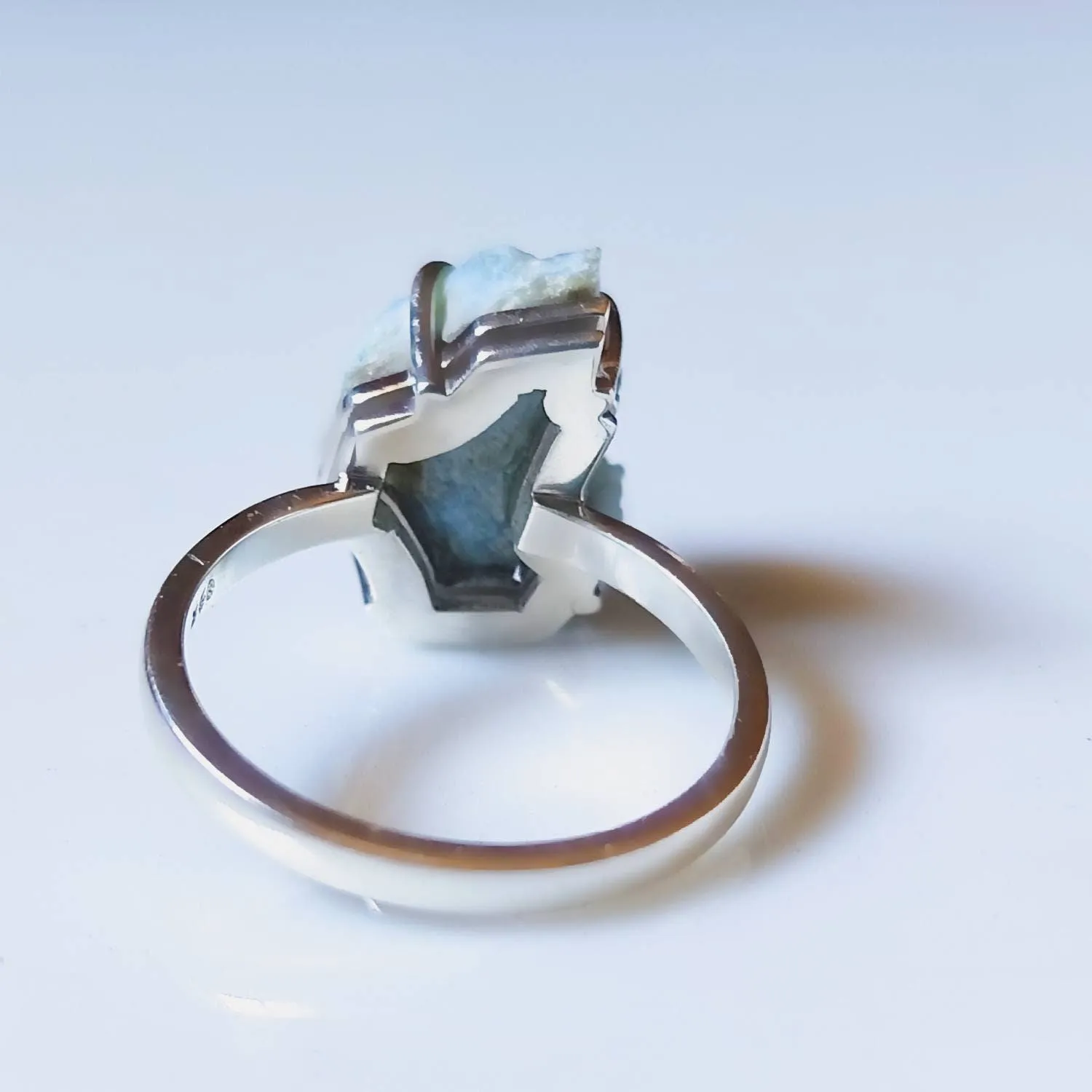 Raw Larimar Mineral Ring