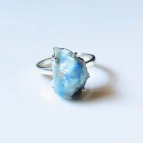 Raw Larimar Mineral Ring