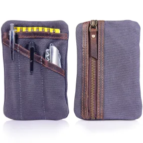 RAWHYD Waxed Canvas EDC Pocket Organizer with zipper pouch (6” x 4” x .5”)