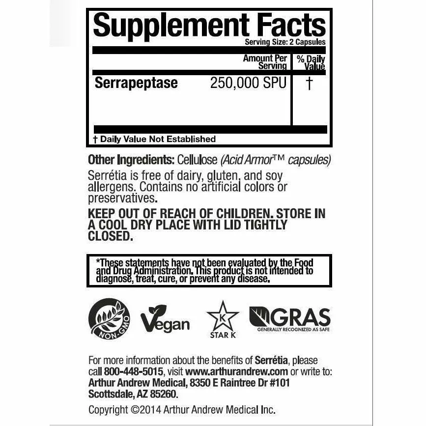 Serretia (form. Serracel) 60 caps by Arthur Andrew Medical Inc.