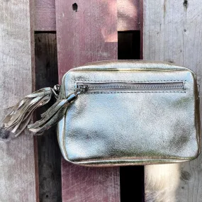 Small Metallic Leather Camera Bag - Gold