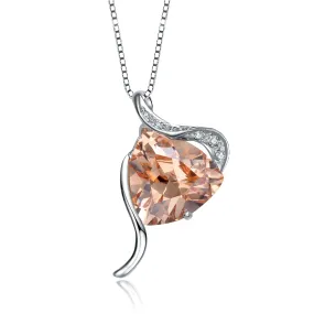 Sterling Silver Rhodium-Plated Heart-Shaped Cubic Zirconia Pendant