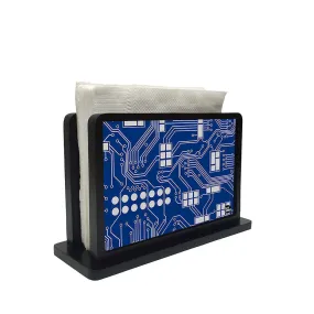 Tissue Holder Paper Napkin Stand - Circuit Board Blue