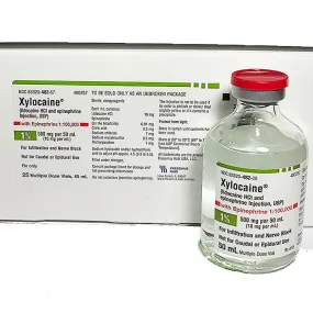 Xylocaine Lidocaine 1% With Epinephrine 1:100000 Injection Multiple Dose Vial 50 mL x 25/Tray (RX)